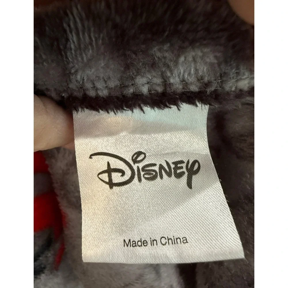 Disney Nightmare Before Christmas Holiday‎ Faux Fur Throw Blanket Grey Black Red